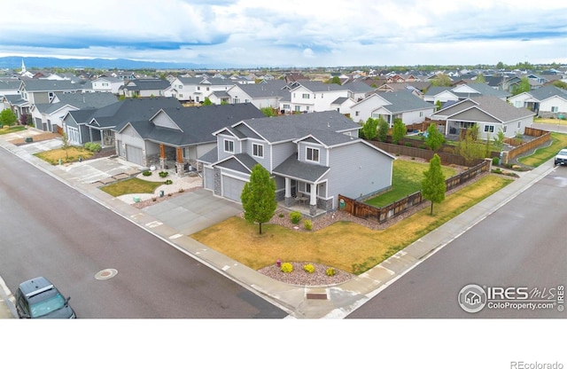 aerial view of residential area