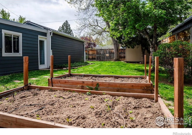 view of yard with a vegetable garden