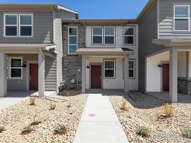view of front of house featuring stone siding
