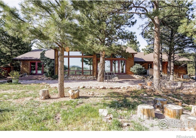 view of front facade with french doors