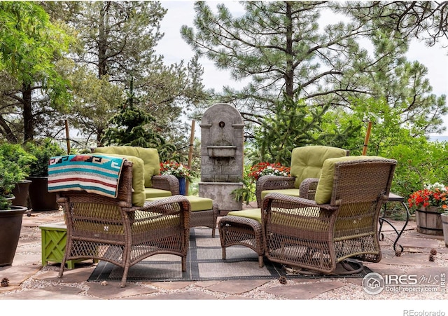 view of patio / terrace with an outdoor living space