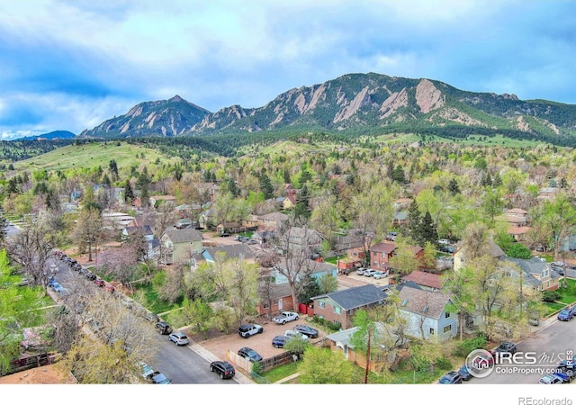 879-881 19th St, Boulder, CO 80302 - aerial overview of property's location featuring a mountain backdrop