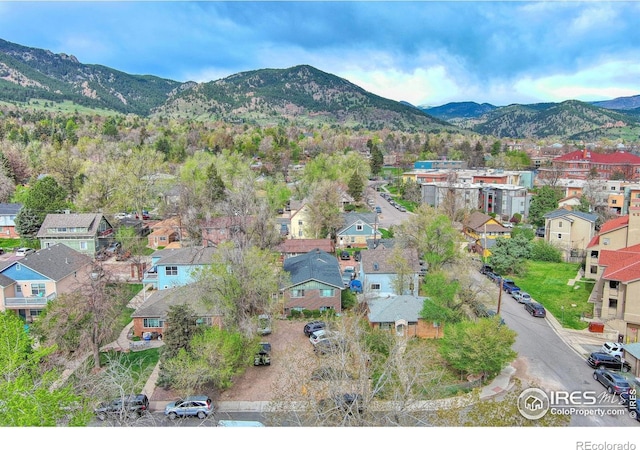 879-881 19th St, Boulder, CO 80302 - aerial perspective of suburban area with a mountainous background