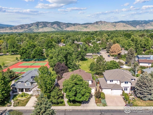 4059 Nevis St, Boulder, CO 80301 - aerial perspective of suburban area with mountains and a heavily wooded area