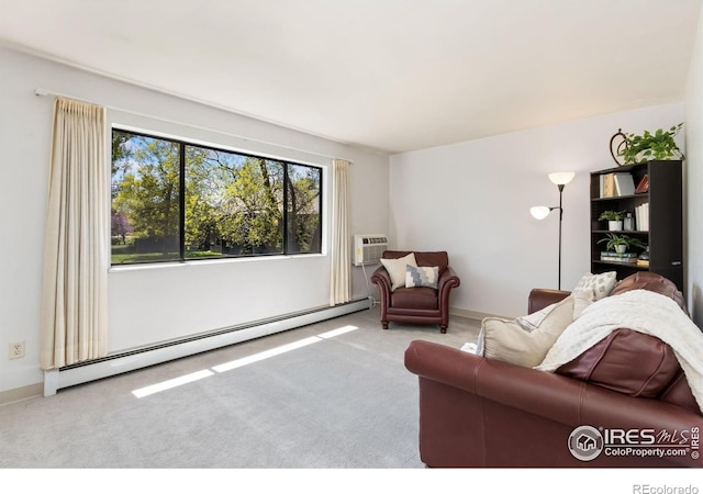 705 E Drake Rd Unit 22, Fort Collins, CO 80525 - carpeted living room with a baseboard heating unit