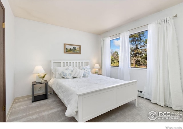 705 E Drake Rd Unit 22, Fort Collins, CO 80525 - bedroom featuring a baseboard heating unit, carpet floors, and baseboards