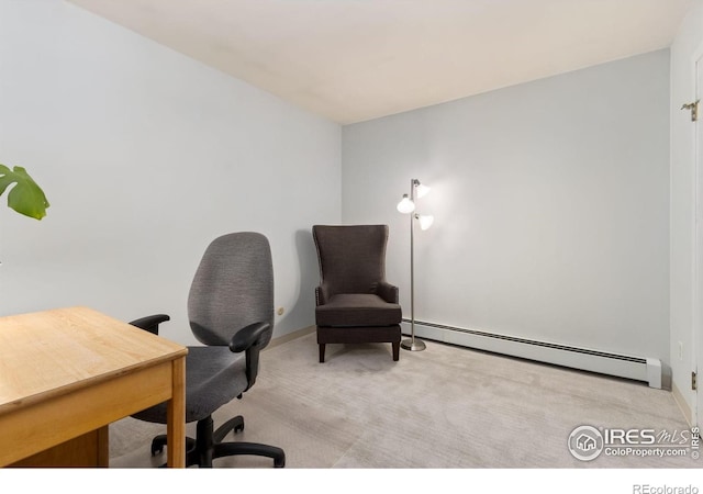 705 E Drake Rd Unit 22, Fort Collins, CO 80525 - office with a baseboard radiator, light carpet, and baseboards