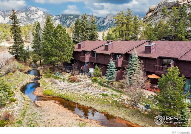 620 Macgregor Ave Unit 2, Estes Park, CO 80517 - aerial view of property and surrounding area with a mountainous background