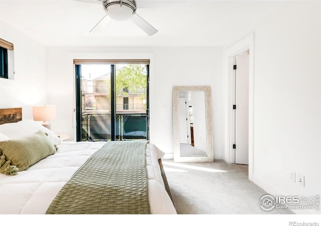 1838 22nd St, Boulder, CO 80302 - carpeted bedroom featuring access to outside and ceiling fan