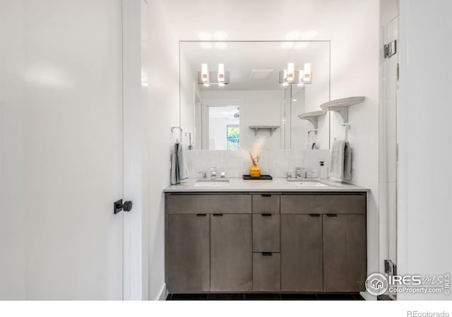 1838 22nd St, Boulder, CO 80302 - full bath featuring tasteful backsplash and double vanity