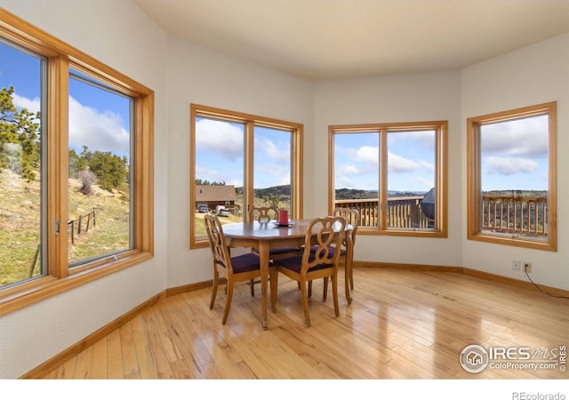 331 Laplata Dr, Livermore, CO 80536 - dining space with light wood-style flooring and baseboards