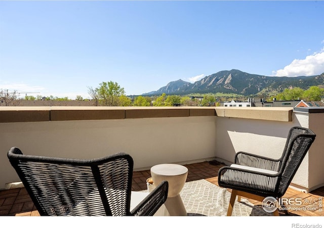 balcony with a mountain view