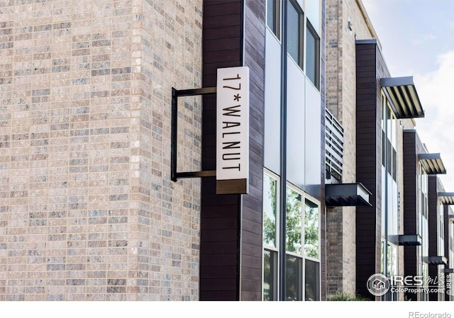 exterior view of brick siding