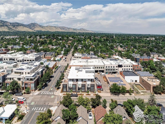 drone / aerial view of a mountain backdrop
