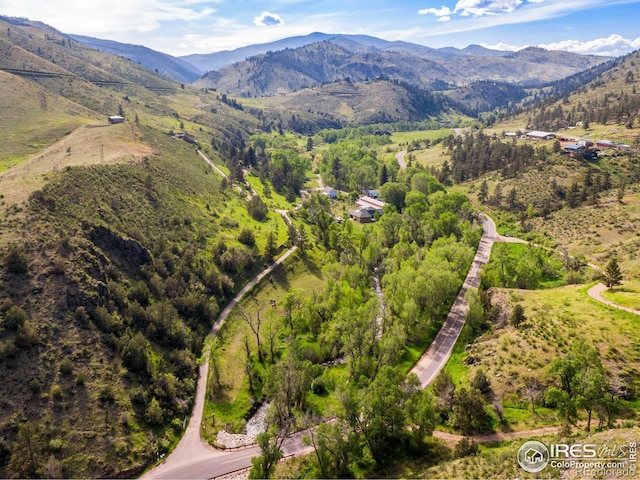 view of property location with a mountain backdrop