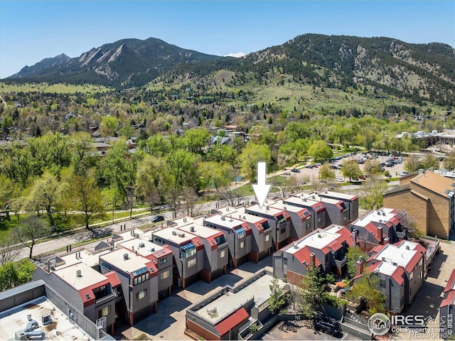 836 Walnut St Unit B, Boulder, CO 80302 - aerial view of residential area with a mountain backdrop