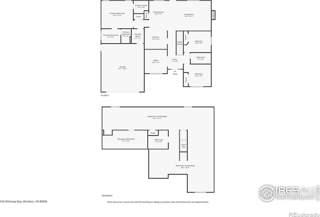316 Whitney Bay, Windsor, CO 80550 - floor plan / room layout