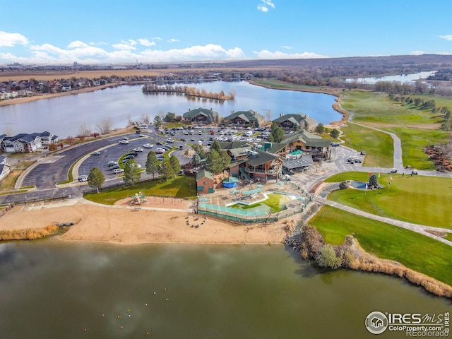 316 Whitney Bay, Windsor, CO 80550 - aerial view of property and surrounding area with a large body of water