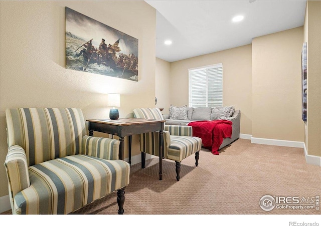 6111 Story Rd, Timnath, CO 80547 - living area with carpet flooring, baseboards, and recessed lighting
