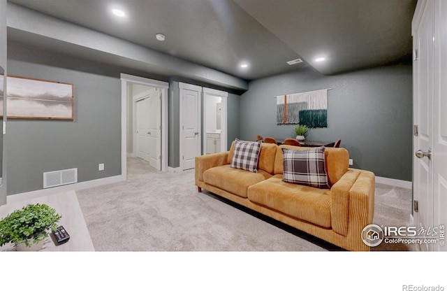 4157 Trapper Lake Dr, Loveland, CO 80538 - living room featuring carpet flooring, recessed lighting, and baseboards