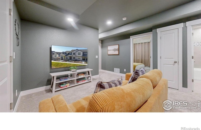 4157 Trapper Lake Dr, Loveland, CO 80538 - home theater with carpet floors, recessed lighting, and baseboards