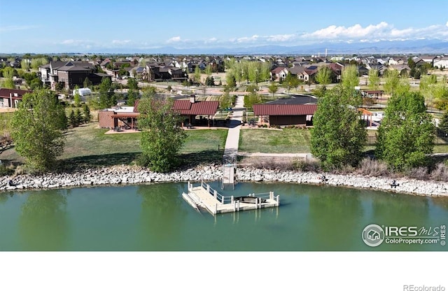 4157 Trapper Lake Dr, Loveland, CO 80538 - aerial perspective of suburban area featuring a nearby body of water