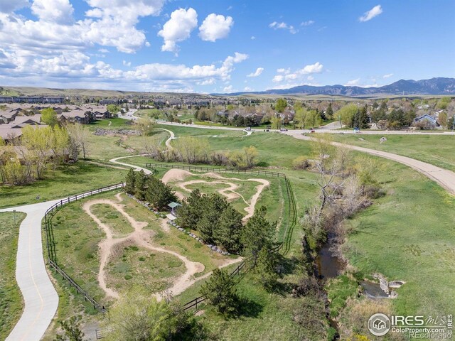 aerial view of property's location with mountains