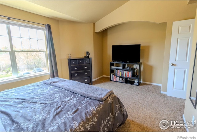 bedroom featuring carpet floors and baseboards