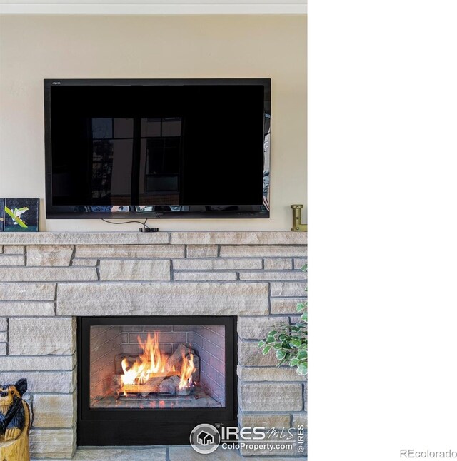 detailed view of a fireplace