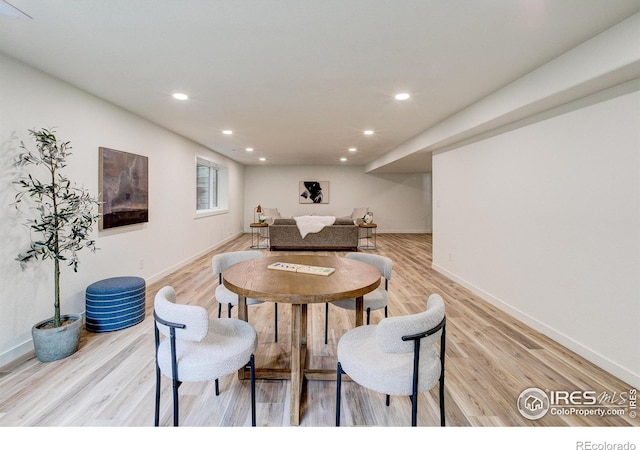 5304 Vardon Way, Fort Collins, CO 80528 - dining area featuring light wood-type flooring and recessed lighting