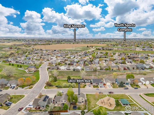 aerial view of residential area