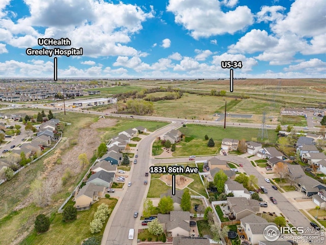 aerial perspective of suburban area