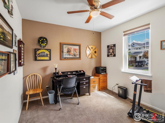 569 Jackson St, Lafayette, CO 80026 - office with carpet floors, a ceiling fan, and baseboards