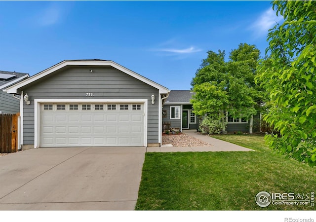 ranch-style home featuring concrete driveway