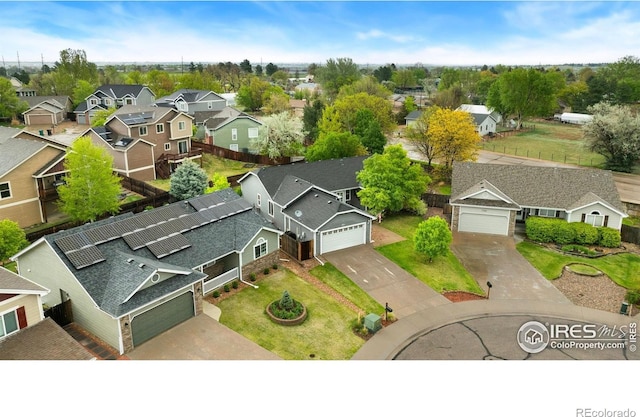 aerial view of residential area