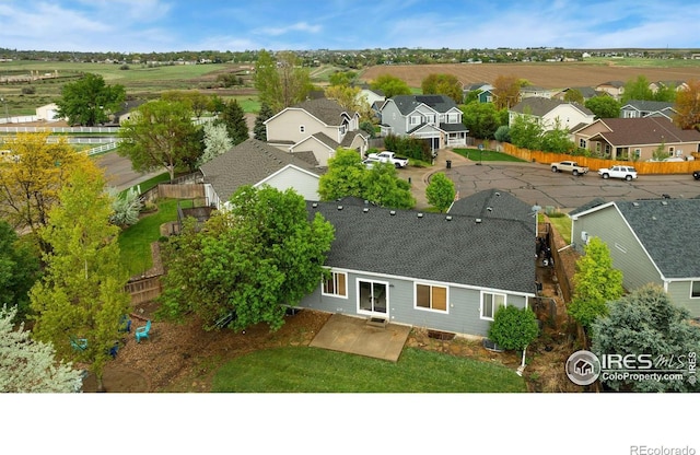 aerial view of residential area