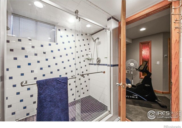 14531 Country Hills Dr, Brighton, CO 80601 - full bath featuring a stall shower and recessed lighting