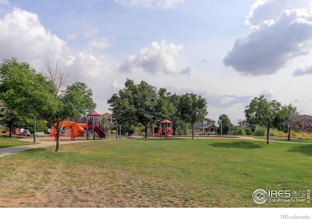 community playground featuring a yard