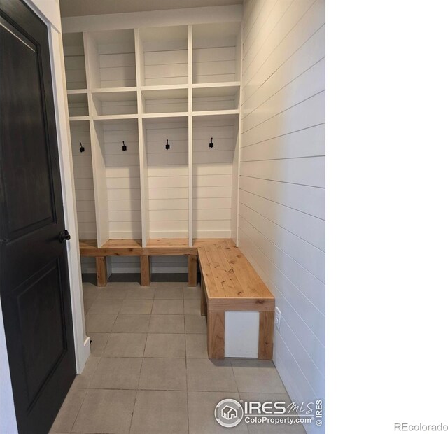 mudroom featuring light tile patterned floors