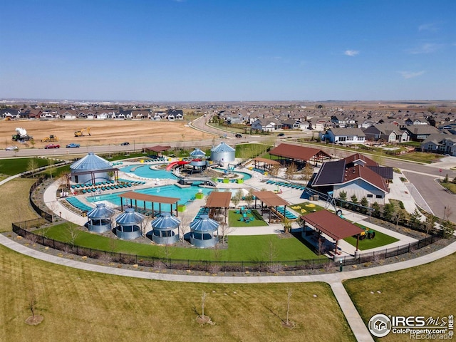 bird's eye view of a pool