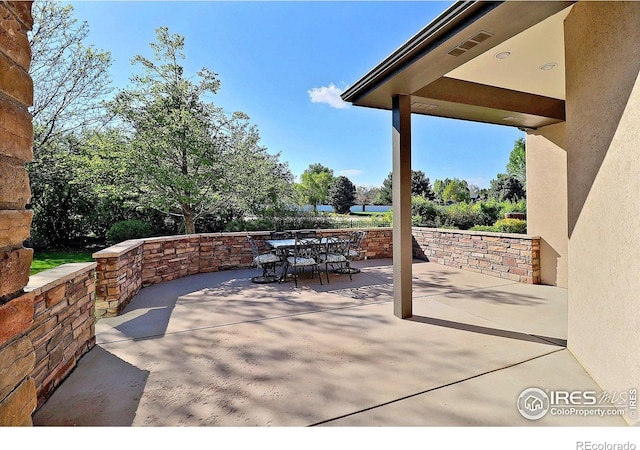 view of patio / terrace featuring outdoor dining area