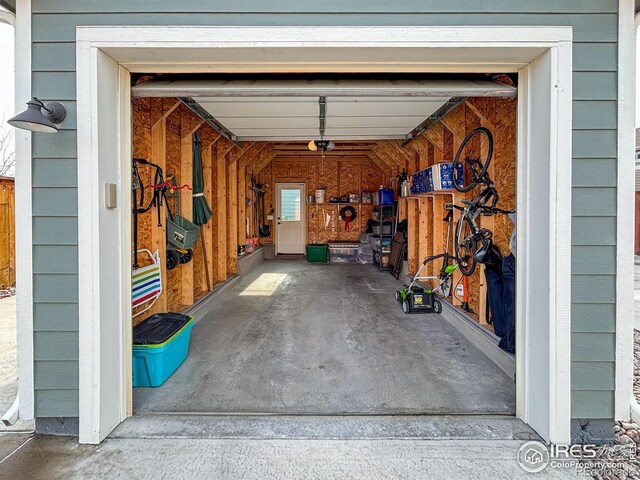 garage featuring a garage door opener