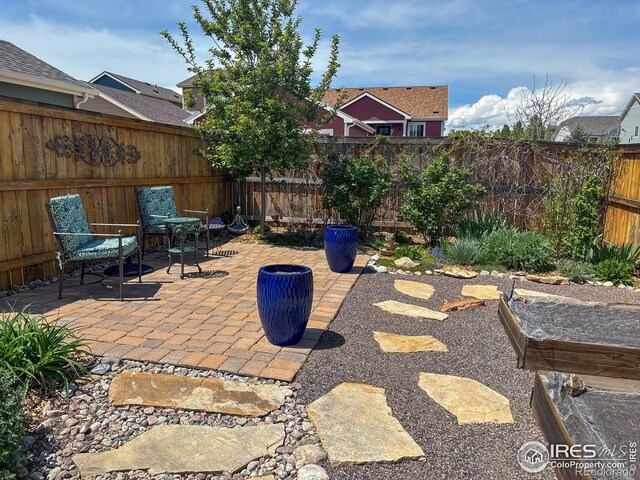 view of patio with a fenced backyard