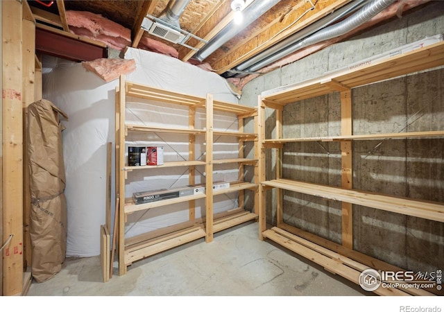 view of storage room
