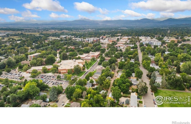 aerial view of a mountain backdrop