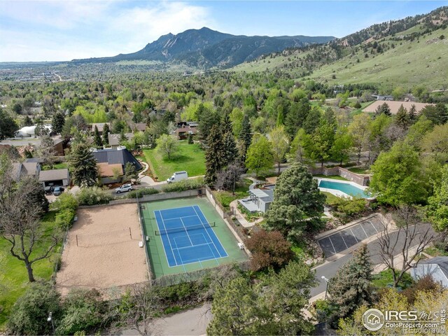 560 Northstar Ct, Boulder, CO 80304 - drone / aerial view of a mountain backdrop and a pool