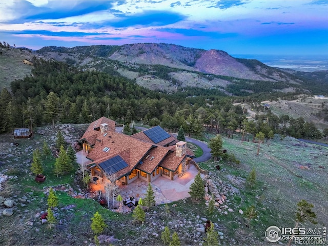 6553 Sunshine Canyon Dr, Boulder, CO 80302 - aerial view at dusk of a mountain view and a forest view