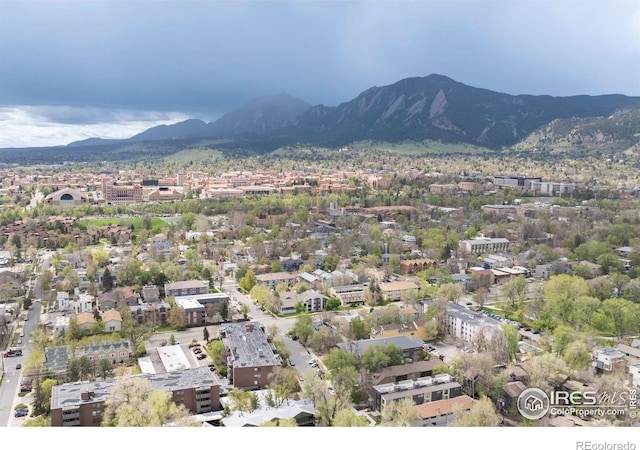 view of mountain background with nearby suburban area