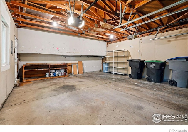 garage featuring a garage door opener