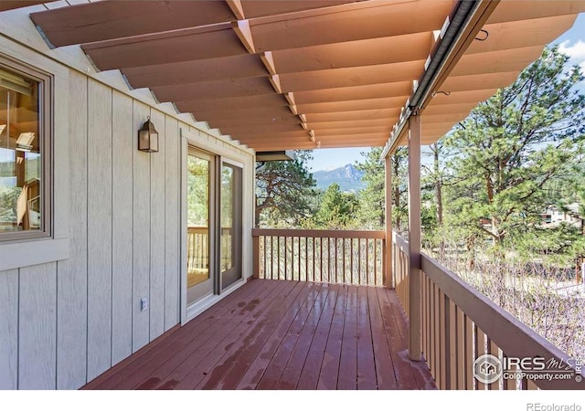 272 Solomon Dr, Estes Park, CO 80517 - wooden terrace featuring a mountain view